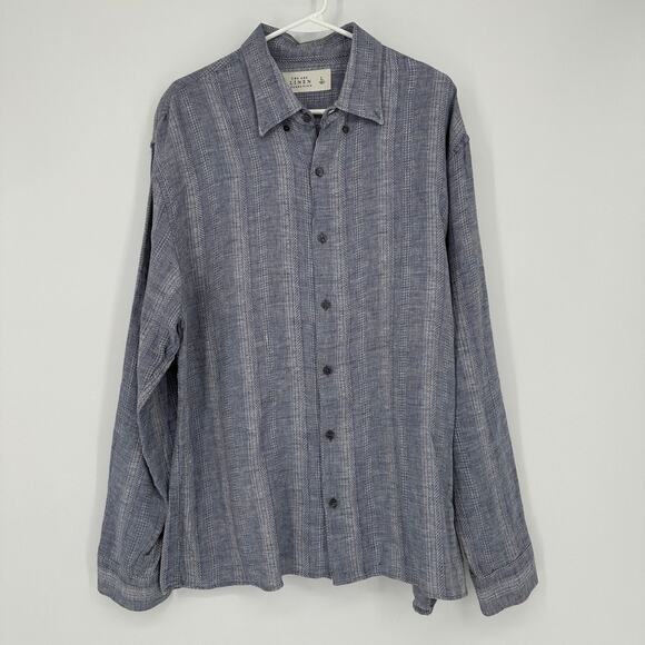 Abercrombie Fitch Linen Collection Shirt Men LARGE Summer Lightweight Preppy - Picture 1 of 14